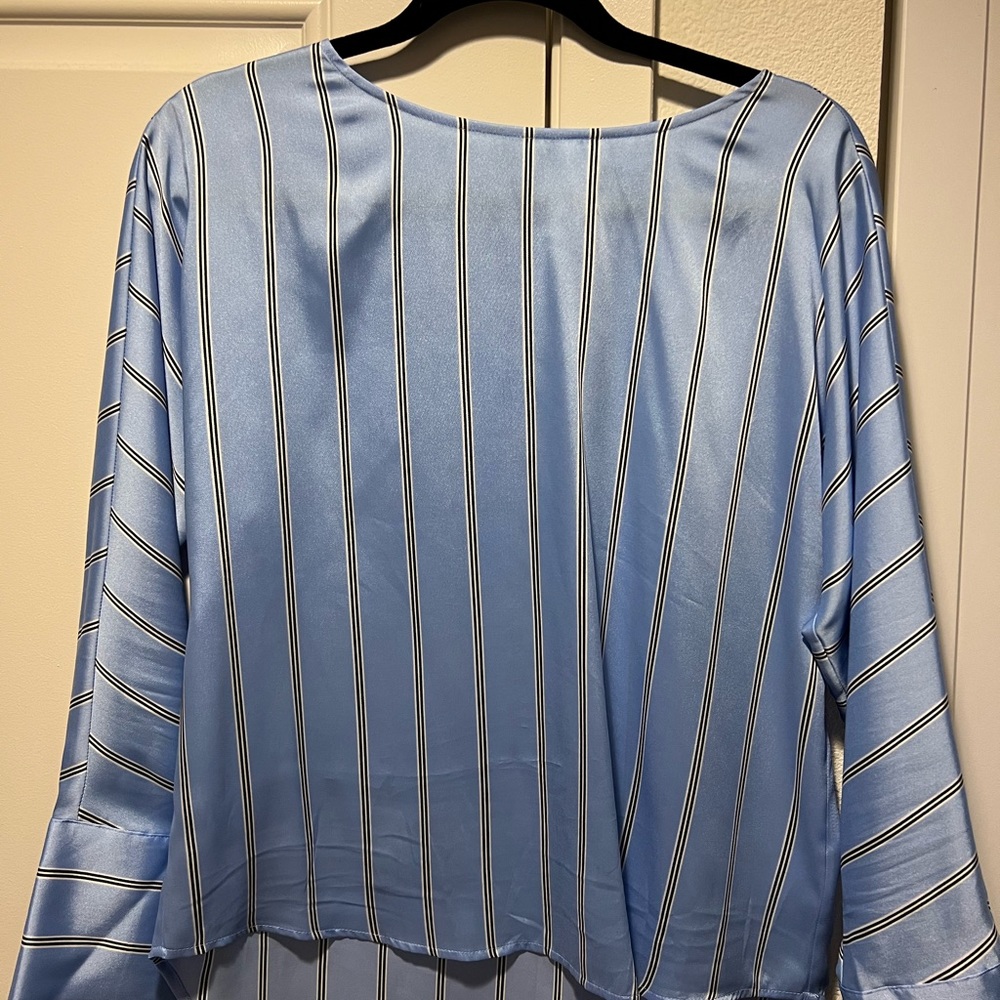 Beautiful baby blue Express striped blouse